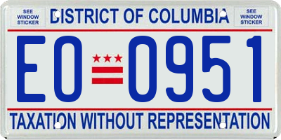 DC license plate EO0951