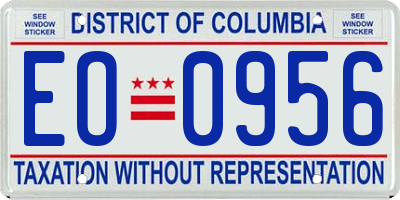 DC license plate EO0956