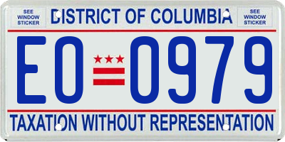 DC license plate EO0979