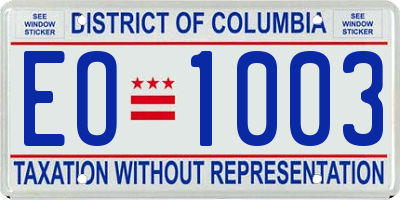DC license plate EO1003