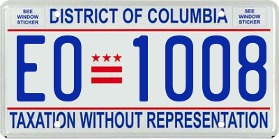 DC license plate EO1008