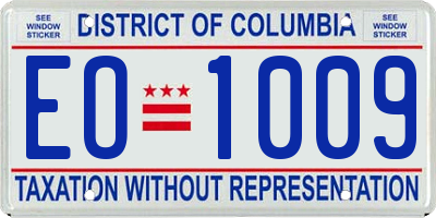 DC license plate EO1009