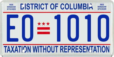 DC license plate EO1010