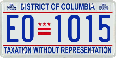 DC license plate EO1015