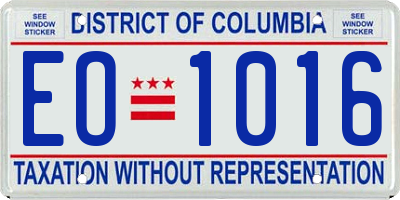 DC license plate EO1016