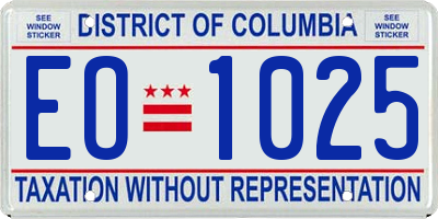 DC license plate EO1025