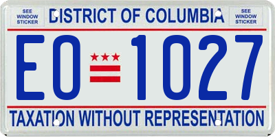 DC license plate EO1027