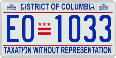 DC license plate EO1033