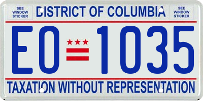 DC license plate EO1035