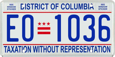 DC license plate EO1036