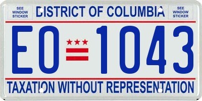 DC license plate EO1043