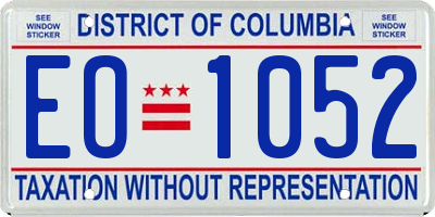 DC license plate EO1052