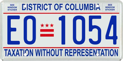 DC license plate EO1054