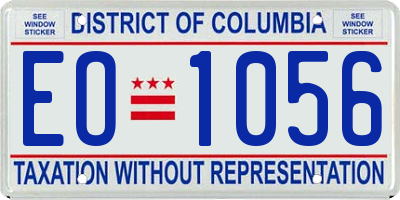 DC license plate EO1056