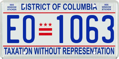 DC license plate EO1063