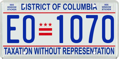 DC license plate EO1070