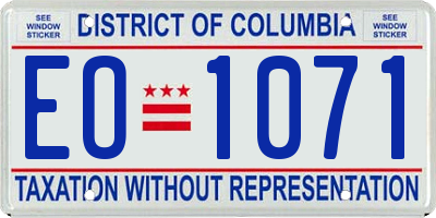 DC license plate EO1071