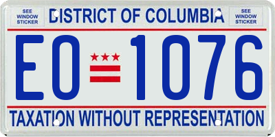 DC license plate EO1076