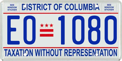 DC license plate EO1080