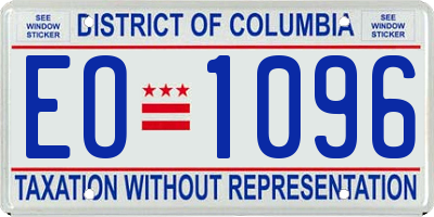 DC license plate EO1096