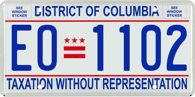 DC license plate EO1102