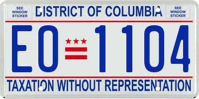 DC license plate EO1104