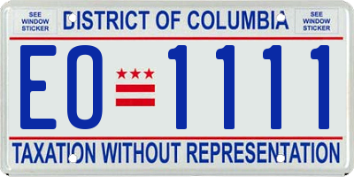 DC license plate EO1111