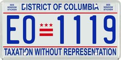 DC license plate EO1119