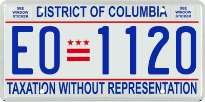 DC license plate EO1120