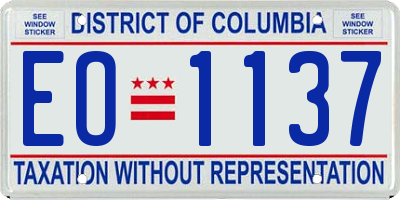 DC license plate EO1137