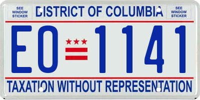 DC license plate EO1141