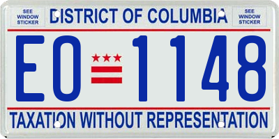 DC license plate EO1148