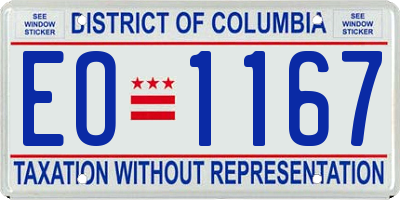 DC license plate EO1167