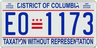 DC license plate EO1173