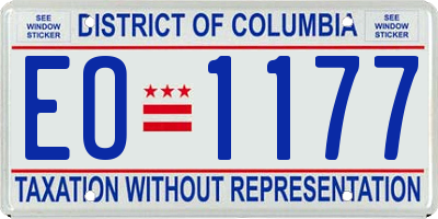 DC license plate EO1177