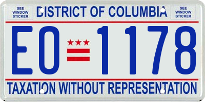 DC license plate EO1178