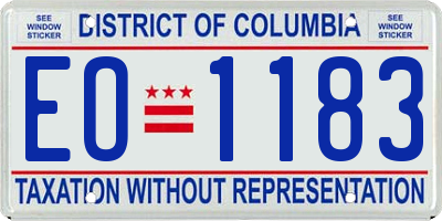 DC license plate EO1183