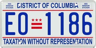DC license plate EO1186