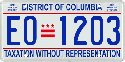 DC license plate EO1203