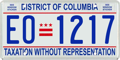 DC license plate EO1217