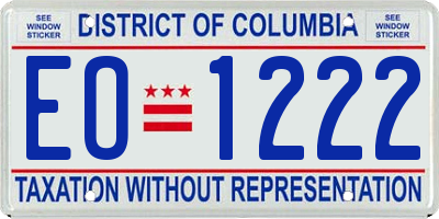 DC license plate EO1222