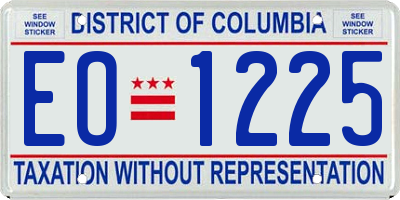 DC license plate EO1225