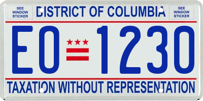 DC license plate EO1230