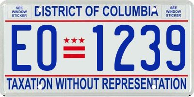 DC license plate EO1239
