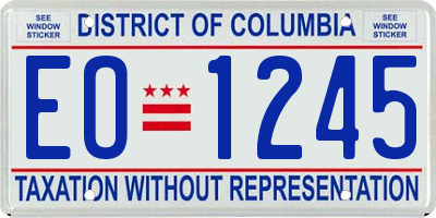 DC license plate EO1245