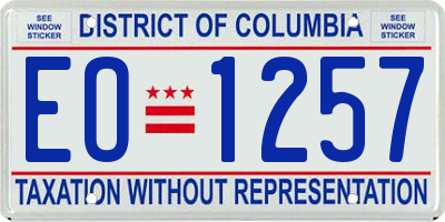 DC license plate EO1257