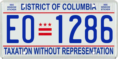 DC license plate EO1286