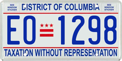 DC license plate EO1298