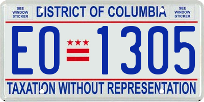 DC license plate EO1305