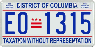 DC license plate EO1315